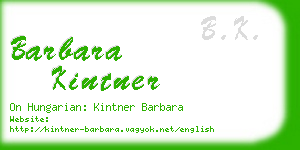 barbara kintner business card